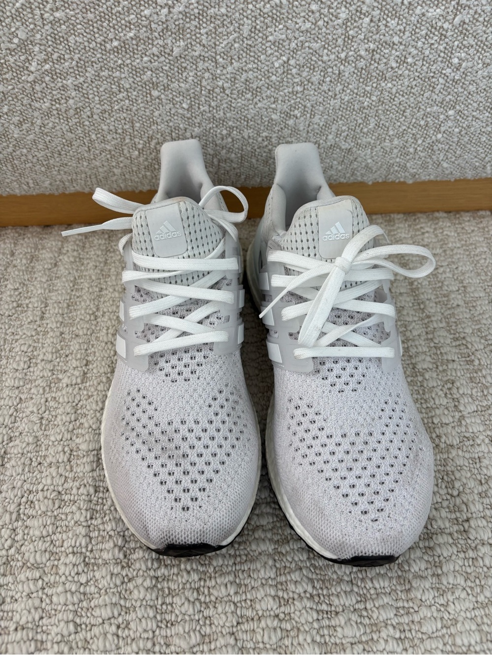 adidas Ultraboosts White Knit Running Sneakers